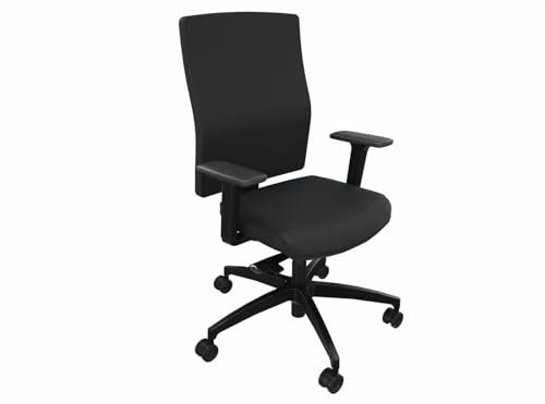 Dauphin SIM-O Bürostuhl mit Vollpolsterung, Drehbar, verstellbare Federkraft und Schiebesitz (Schwarz (077.033))