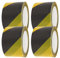 Amig - 4-er Set Absperrband | Hergestellt aus Niederdruck-Polyethylen LDPE | Maße: 200 m Länge x 70 mm Breite | Signalband zur Abgrenzung von Sicherheitsbereichen | Farbe: Gelb und Schwarz