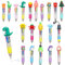 VEGCOO 20 Pcs Stylos À Bille Kawaii, Mini Stylo 4 Couleur de Style Aléatoire, Stylo à Bille Rétractable pour Garçons Filles Apprentissage Peinture Cadeaux