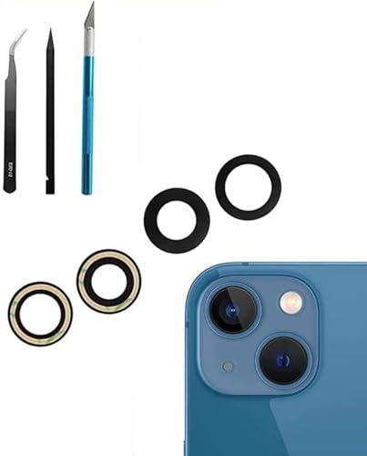 Dakexiong Ersatz-Kameralinse für iPhone 13/iPhone 13 Mini, kratzfest und wasserdicht, Ersatzglasrückseite, mit Reparaturwerkzeug-Set