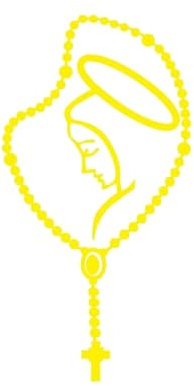 GEOLXD Rosenkranz Maria Fatima Vinyl katholischen Laptop Auto Stoßstange Aufkleber(S1264 Gold Yellow,28cmx16cm)