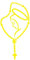 GEOLXD Rosenkranz Maria Fatima Vinyl katholischen Laptop Auto Stoßstange Aufkleber(S1264 Gold Yellow,28cmx16cm)