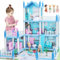 Maisonde Poupée pour Filles De 3 4 5 6 7 8 Ans - Maison De Poupée à 3 éTages Et 6 Pièces avec 4 Poupée, Accessoires Légers, Meubles, Maison De Poupée pour Enfants