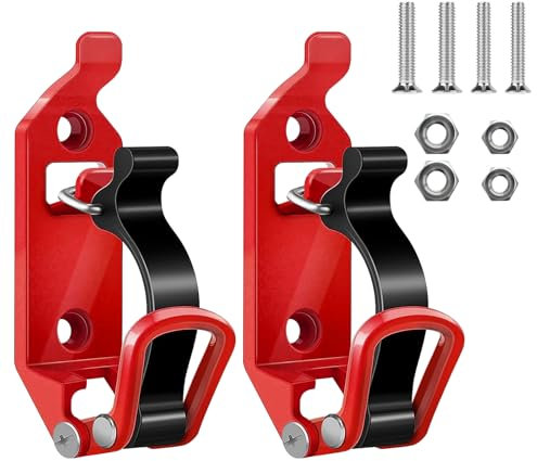 Schaufelhalter Dachträger, 2 Stück Schaufel Halterung Mit Muttern Und Schrauben, Spannverschluss, Schaufel Halterung für Dachträger, Dachträger Zubehör Wandmontagehalterungen für Auto Boot (Rot)