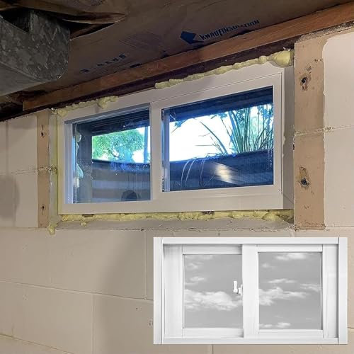 20 24 28 32 36 40 44 48 50 Zoll Breites Kleines Kellerfenster, Ersatz-Haushaltsfenster Für Badezimmer Schuppen Hühnerstall, Horizontales Schiebefenster, Weiß (B X H 28 X 12 Zoll 70 X