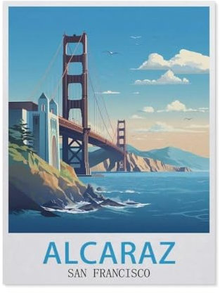 Puzzle,Alcaraz San Francisco Vintage-Reiseposter,Für Kinder Und Erwachsene Papier Personalisiertes Puzzle-Spaß-Spiel 1000pcs(38x26cm)-AU56