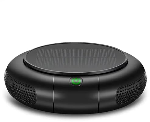Kdouehg USB Solar Car Air Purifier 1200mAh,Negative Ion Generator for Fresh Interior Air