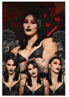 LITGY Poster auf Leinwand, Motiv: Wrestling Athlete Rhea Ripley, ungerahmt, 50 x 75 cm