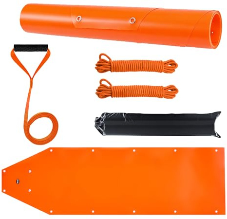 VEVOR Deer Drag Sled, 72.8 x 22.8 in, 550lbs Heavy Duty Yard Utility Sled, Tear-Resistant PE Drag Glider Mat with Ropes & Handle, Thickened Game Hauler for Firewood Ice Fishing Hauling Hunting