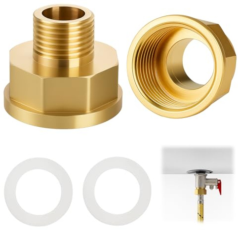 Réducteur G3/4 à G1 en Laiton, 2 Pièces Réducteur Fait avec Joints en Caoutchouc pour Connexions de Tuyauterie, Raccord Plomberie pour Eau Potable et Applications Industrielles