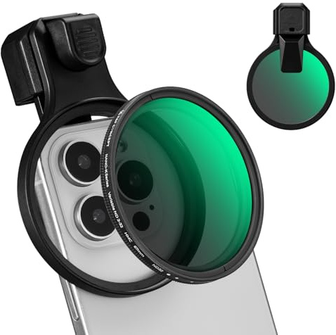K&F CONCEPT 67mm Press-on ND2-32 Phone Lens Filter Kit | Multi-Coated Neutral Density Filter Compatible with iPhone 17/16/15/14/13/12, 16/15/14/13/12 Pro/Pro Max, Samsung - FP102