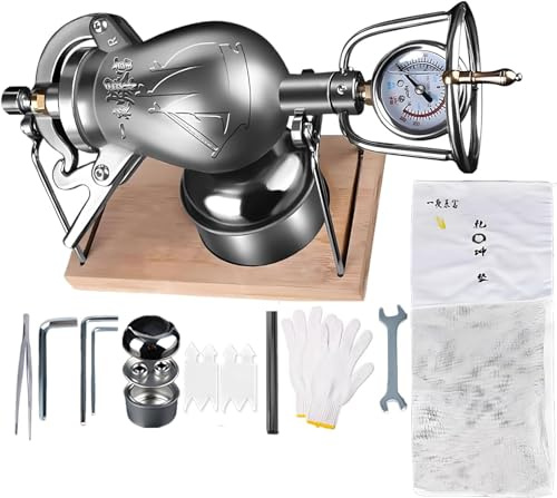 Chinesische Popcornmaschine, Popcornmaschine mit Offenem Feuer, Popcorn-Popper aus Edelstahl, Altmodischer Hochdruck-Popcorn-Popper für Familienparty-Spaß(368ml)