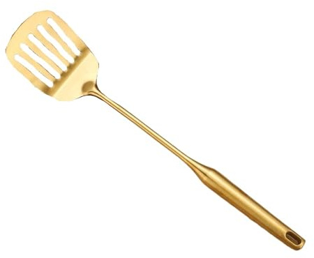 Gold Stainless Steel Kitchen Utensil Set - Large Spatula & Soup Ladle(C)