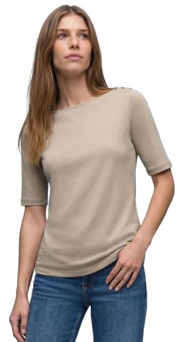 Damen Kurzarm Shirt mit Knopfdetail
