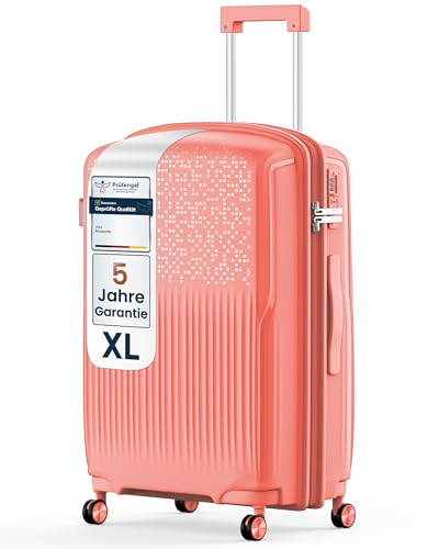 4FLY Leichter Hartschalen-Reisekoffer XL - Groß 74,5 cm (94L) – Großer Trolley Koffer mit TSA-Schloss, 4 Spinner-Doppelrollen, Aluminium-Teleskopgriff, Aufgabegepäck Reisegepäck