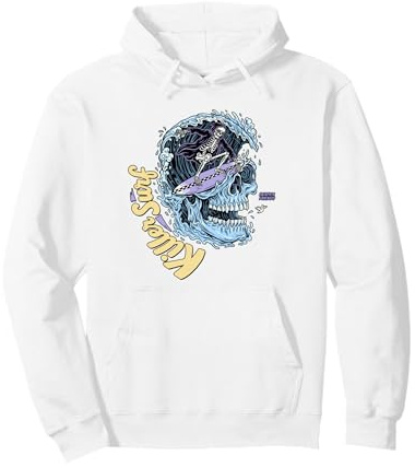 Killer Surf Skull Surf Vintage Wave Skeleton Surfing Sweat à Capuche