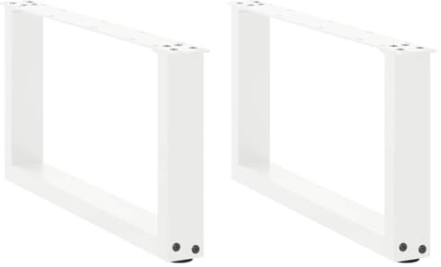 Yisssmeng 2er Set Couchtischbeine U-Form, Tischbeine Weiß aus pulverbeschichtetem Stahl, 60x30 cm, stabile Tischkufen für Couchtisch und Beistelltisch, inkl. Montageschrauben