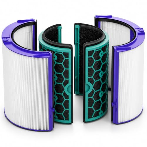 Reliapart 360° Glass HEPA and Activated Carbon Filter Compatible for Dyson Pure Hot+Cool DP04 DP05 TP04 TP05 HP04 Series Air Purifier Fan Replacement Filter 969048-05 968707-08 968708-08