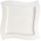 Villeroy und Boch NewWave Speiseteller, Porzellanteller, mit leichter Vertiefung, eckige Form, spülmaschinen- und mikrowellengeeignet, weiß, Ø 27 cm