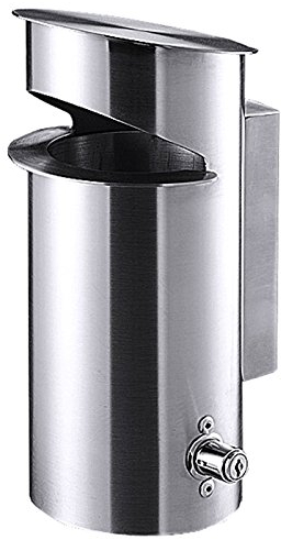 getgastro Wandascher aus Edelstahl zur Wandmontage – Abschließbar, entnehmbarer Aluminiumbehälter, Robustes Design, 28 cm hoch | ERK