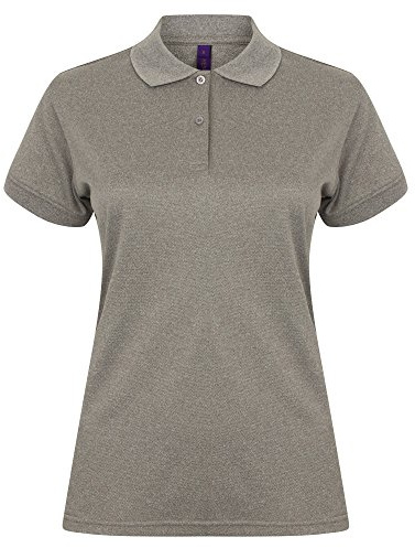 Henbury Womens/Ladies Coolplus® Fitted Polo Shirt (XL) (Heather Grey)