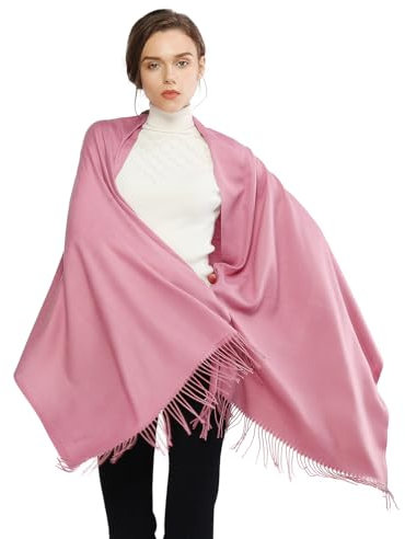 RIIQIICHY Sciarpa Rosa Donna Pashmina Scialle Invernale Caldo Stola Elegante Cerimonia Regalo Donna