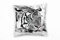 Paul Sinus Art Tiere, weißer Tiger, grüne Augen, Grauer Hintergrund Deko Kissen 40x40cm für Couch Sofa Lounge Zierkissen - Dekoration zum Wohlfühlen