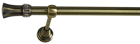 Sento 19mm Metall Gardinenstange Vorhangstange 1-läufig Messing Antik Classic Dana 240 cm