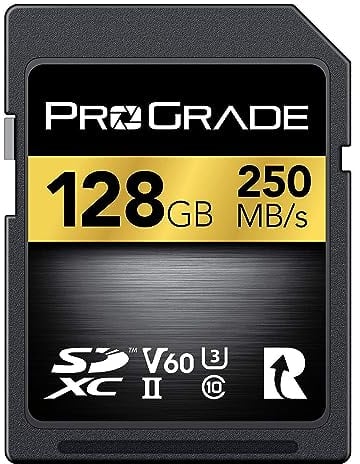 SD UHS-II 128GB Card V60 –Up to 130MB/s Write Speed and 250 MB/s Read Speed | For Professional Vloggers, Filmmakers, Photographers & Content Curators – By Prograde Digital