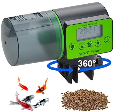 Podazz Automatic Aquarium Fish Feeder, Moisture-Proof Electric Auto Fish Feeder, Aquarium Tank Timer Vacation & Weekend Food Dispenser (Green)