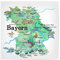 artboxONE Poster 20x20 cm Städte Bayern Illustrierte Karte - Bild Bayern reiseführer