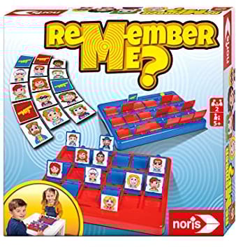 Noris 606064477 Remember me - das lustige Ratespiel mit 18 verschiedenen Charakteren, Fragespiel für 2 Spieler ab 5 Jahren
