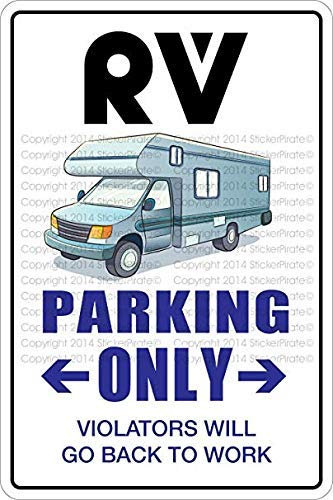 BDTS Panneau en métal pour Camping-Car Inscription « Parking Only » 20,3 x 30,5 cm