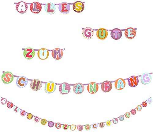 Oblique Unique® Alles Gute zum Schulanfang Girlande Hänge Deko für Schuleinführung Einschulung Schulanfang Dekoration Banner Schule Jungs Mädchen