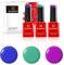 BLUESKY Gel Polish, Gel Nagellack Set, Rainbow Unicorn. Percipitation Dc112, Purple Pleasure Neon28, Blue Eyeshadow 80639. 3 x 5 ml Grun, Turkis