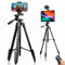 Phone Tripod, Lusweimi 167CM/66-Inch iPad and iPhone Tripod Stand for iPad Pro 12.9/Tablet/Webcam, Lightweight Camera Tripod with Phone Holder/Wireless Remote/Carry Bag for Vlogging/Video Recording