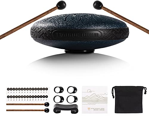 Harmuhos Zungentrommel aus legiertem Stahl, 11 Note, 6 Zoll, CKey Tank Drum Handpan Drum Panda Balmy Drum Percussion Instrument für Meditation Unterhaltung Musikalische Bildung Konzert Geist Heilung