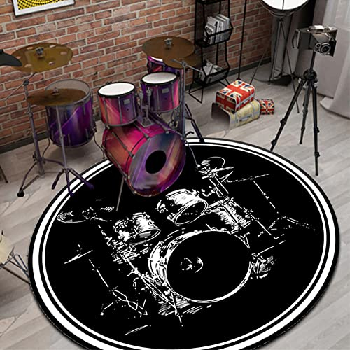 Z·Bling 140cm Schlagzeugteppich - Schallschutzmatte Für Bass Drum Snare - Runde Rutschfeste Trommel Matte