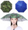 YANGSHINE 2PCS Regenschirm Hut mit elastischem Band, Fischen Regenschirm Cap im Freien Falten Kopfbedeckung Regenschirm Hut für Erwachsene Kinder Frauen Männer, Camouflage +blau