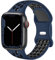 DOBSTFY Bracelet compatible avec Bracelet Apple Watch 42mm 44mm 45mm Pour homme et femme - En silicone respirant - Pour iWatch Series 8 7 6 5 4 3 2 1 SE（Bleu Foncé/Noir