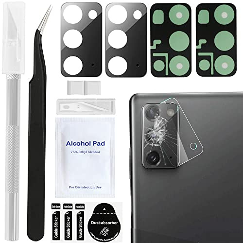 ZHUROUPU 2 Stück für Samsung Galaxy Note 20 Back Rück Kamera Glas Linse Ersatz SM-N980 SM-N981-6.7 inch - 2020 - Hinten Rückseite Camera Scheibe - Inkl. Kamera Schutzfolien, Reparatur Werkzeug Kit