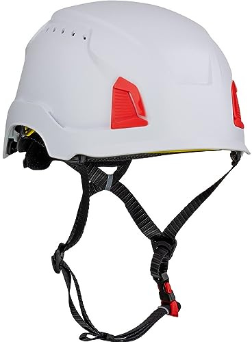 PIP Traverse Vented, Industrial Climbing Helmet with MIPS Technology, ABS Shell, EPS Foam Impact Liner, HDPE Suspension, 4-Point Chin Strap, ANSI II, White (280-HP1491RVM-01)