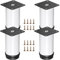 SUMNACON Lot de 4 pieds de meubles réglables en acier inoxydable de 10 cm pour plan de travail, petit déjeuner, bar, table de bureau (blanc)