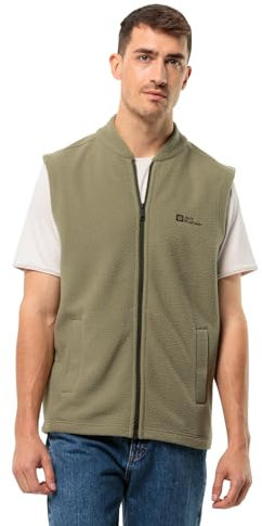 Jack Wolfskin Light Curl Vest M Gilet in Pile, bay Leaf, L Uomo