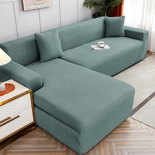 WULTNICEW Sofabezug Ecksofa L Form Jacquard Stretch Sofa Überzug Universal Couchbezug Für 1/2/3/4 Sitzer(L Form Ecksofa Erfordert Zwei)