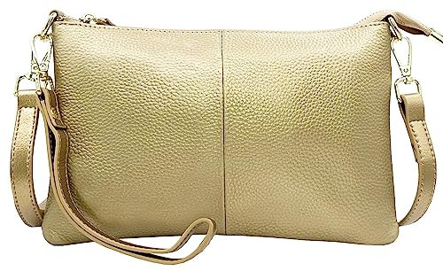 lifwimner Sac à bandoulière pour femme - Petit sac à main - En cuir - Avec bandoulière - Porte-monnaie - Pochette de téléphone - Compartiments pour cartes de crédit - Avec dragonne, métallique,