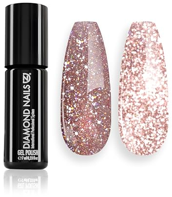 Diamond Nails - UV Nagellack - ROSE GOLD MAGIC - 7 ml - Extra Widerstandsfähig - Premium Shellac für langanhaltenden Glanz - Gel Nägel & UV Lacke in perfekter Studioqualität