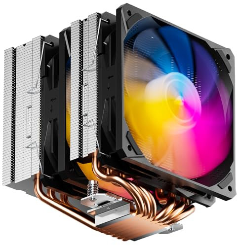 upHere D6SEC Dual Tower CPU Air Cooler con 6 mm x 6 tubi di calore in rame e doppia ventola 120 mm 5V ARGB PWM (1600RPM, 68.2CFM) per Intel LGA (2011/2066/1700/1200/1150/1121/1155/1156/13666) ) & AMD