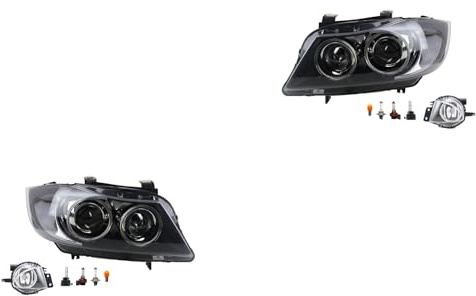 Johns, Scheinwerfer Satz Xenon Front passend für BMW 3er E90 E91 01/2005-08/08 D1S H7 Links & Rechts + Nebelscheinwerfer + Leuchtmittel