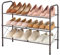 FAVOOSTY Étagère à Chaussures à 3 Niveaux, étagère à Chaussures en métal,58 x 26 x 70 cm, Porte-Manteaux d'entrée, de Couloir, Facile à Assembler, Salon, Chambre à Coucher, Marron